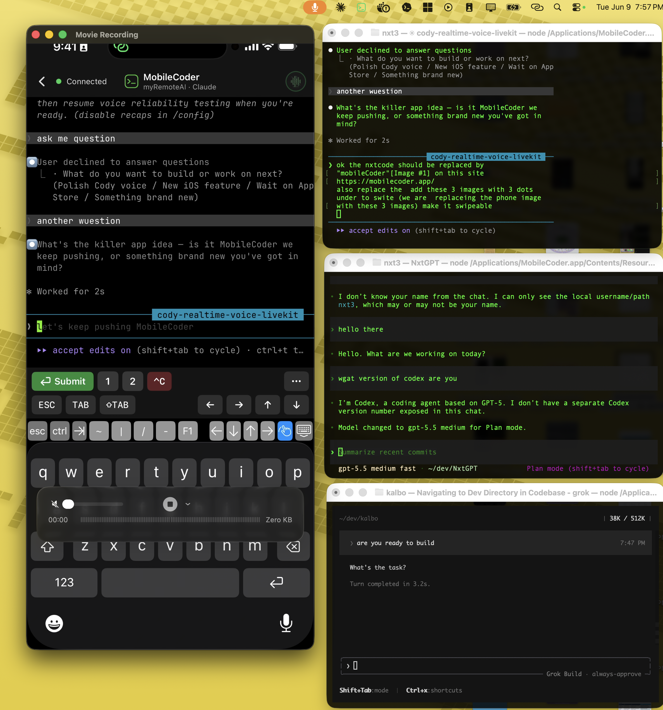 Drive several agents in parallel from your phone